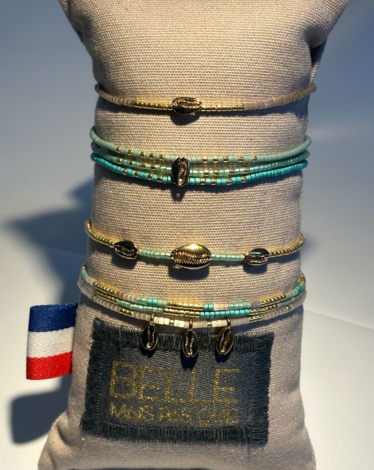 Belle Laguna Beach Cowrie Shell Seed Bead Bracelet