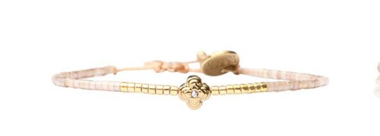 Belle White Jasmin Bohème Chic Charm Strand Bracelets, Style: Marie