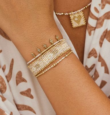 Belle White Jasmin Bohème Chic Strand Bracelets