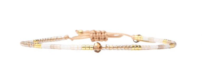 Belle White Jasmin Bohème Chic Strand Bracelets, Style: Emma