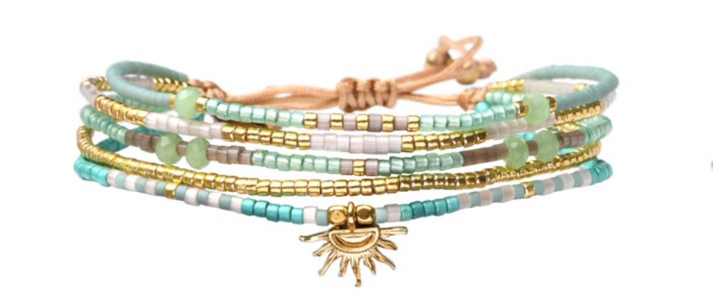 Belle Laguna Beach  Turquoise Sun Bracelet, Size: Théa 5 Strand