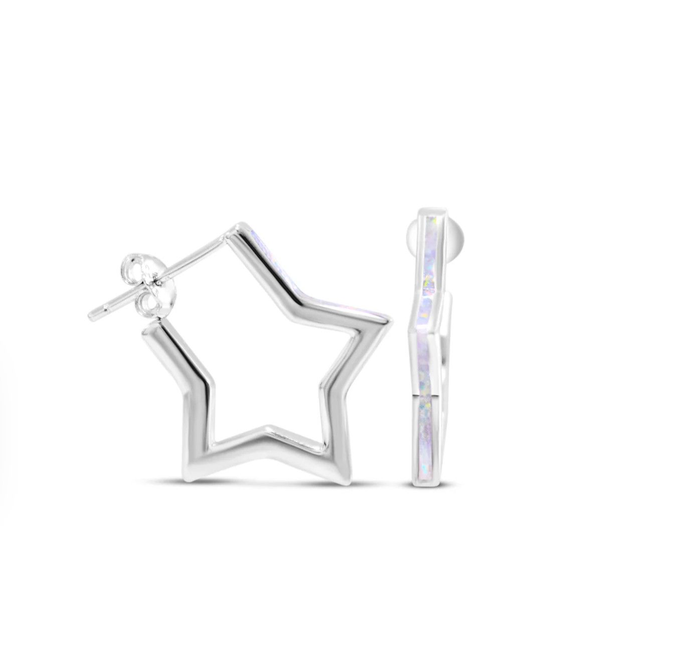 Stardust Star Hoops, Color: Silver