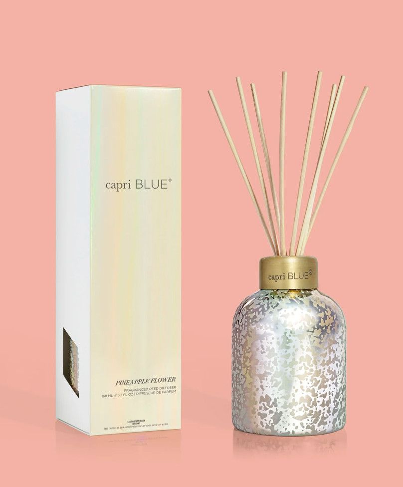 Capri Blue Iridescent Reed Diffuser, Scent: Pineapple Flower Mercury 5.7oz