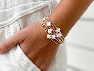 Enewton Signature Cross 2mm Gold Bead Bracelet 