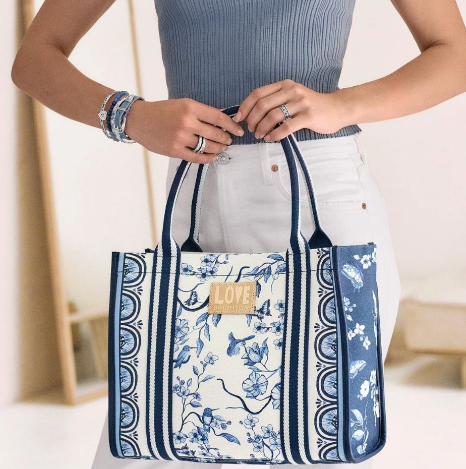 Indigo Song Bird Canvas Carryall