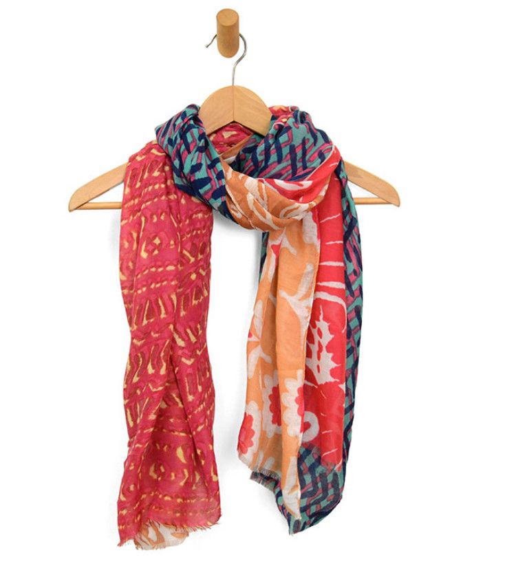 Floral Motif Scarf, Color: Bright