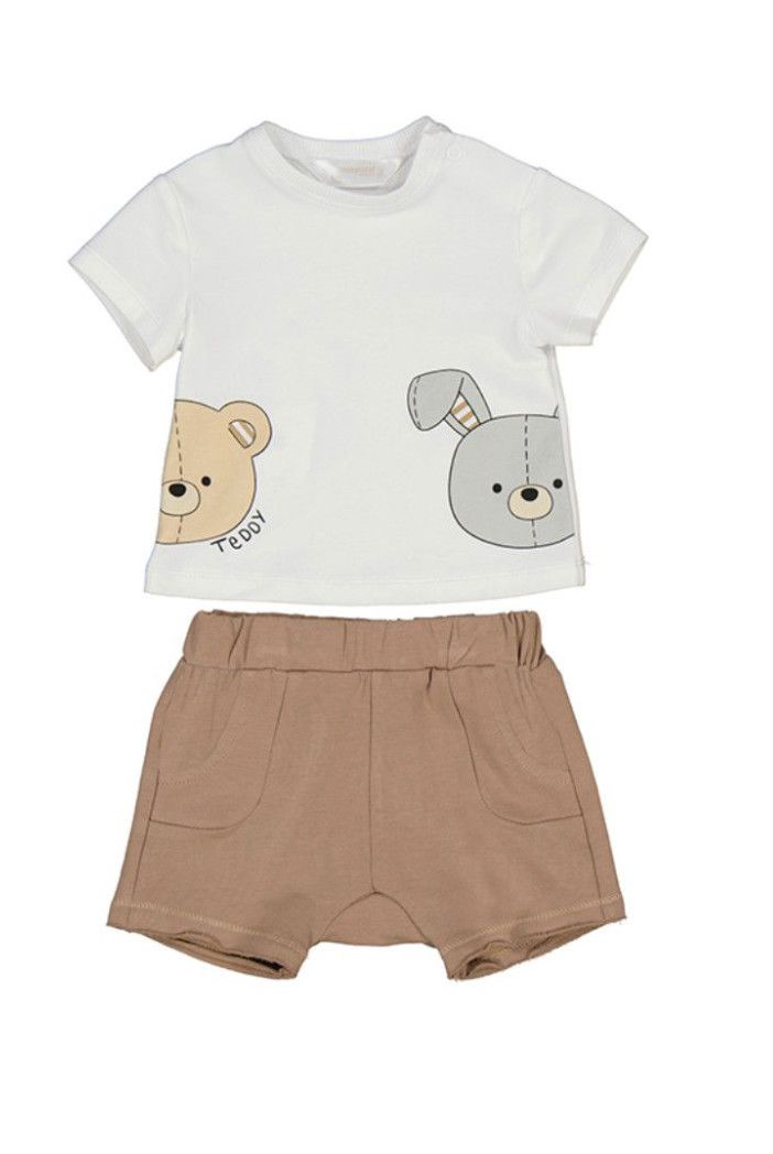 Teddy &amp; Bunny Muffin Short Trousers Set, Size: 4-6. 6-9m