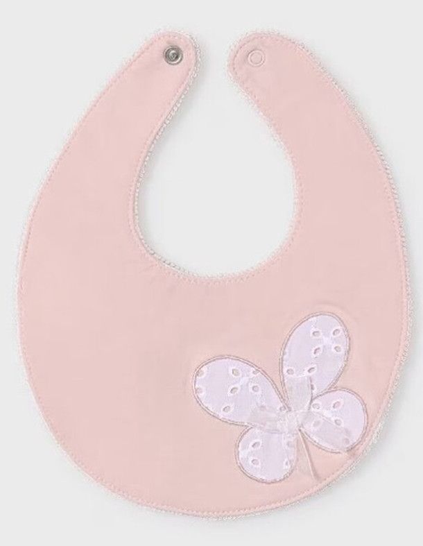 Pink Butterfly Bib, Color: Nude Solid Pink