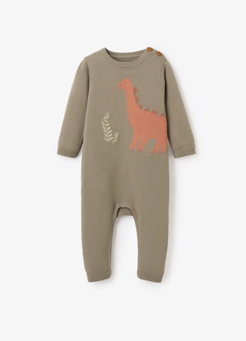 Dinosaur Knit Jumpsuit, Size: 6-9m