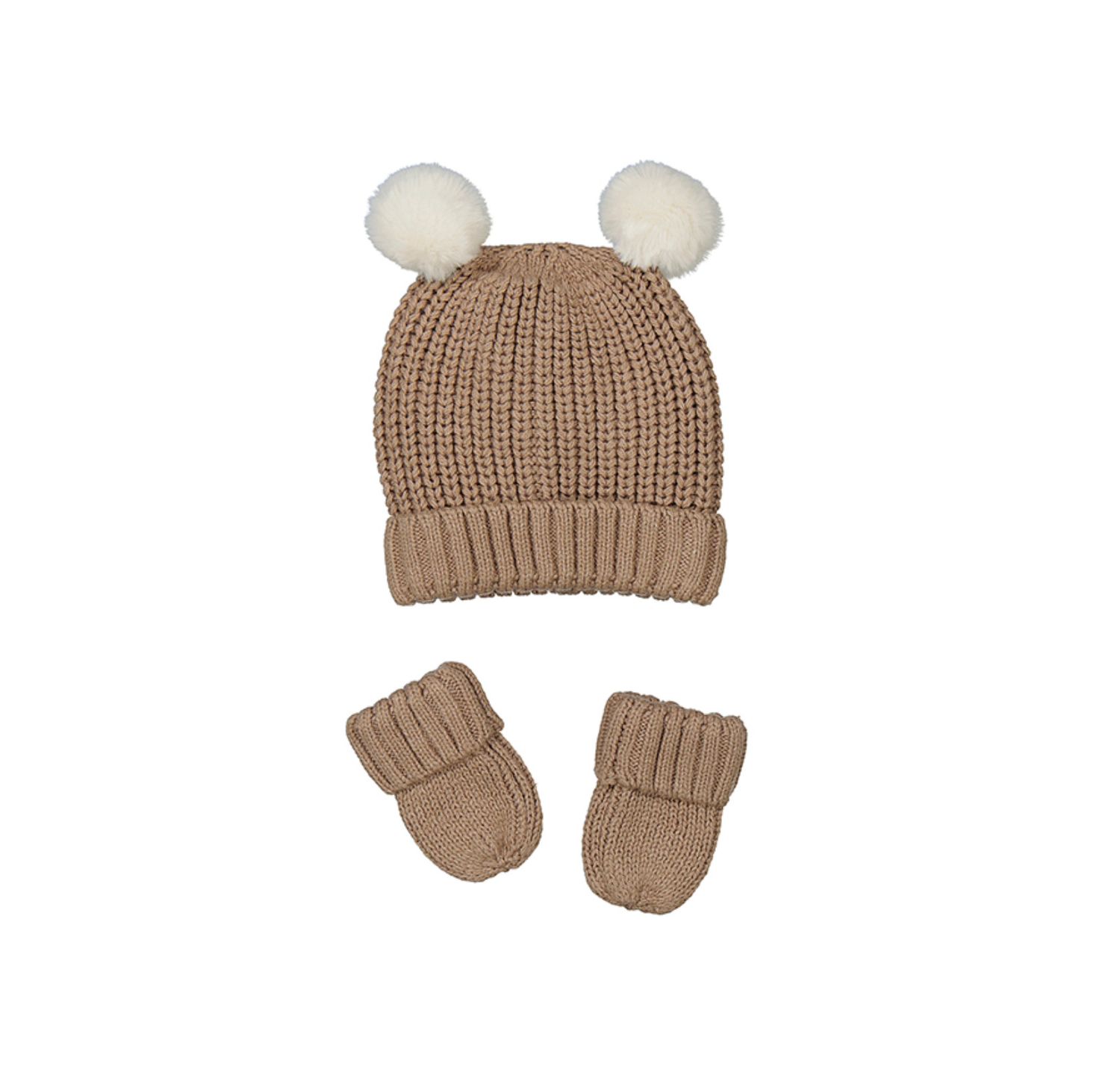 Tiramisu Walnut Hat &amp; Mitten Set, Size: 3m