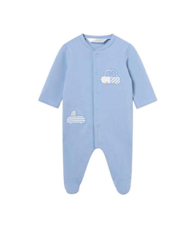 Niagara Long Sleeve Onesie, Color: Solid Blue, Size: 1-2  0-3m
