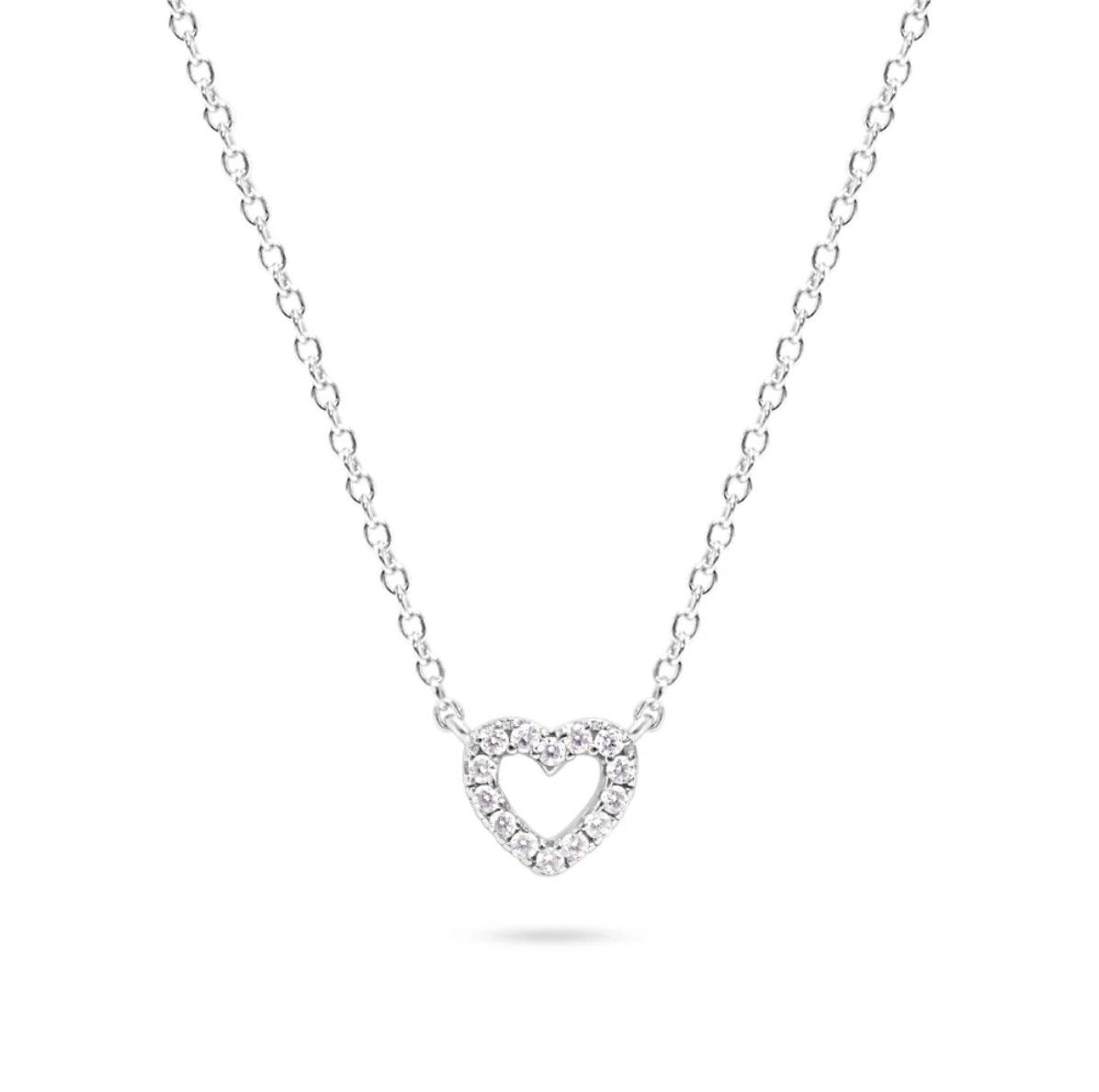 Little Luxuries Mini Pave Heart, Color: Silver