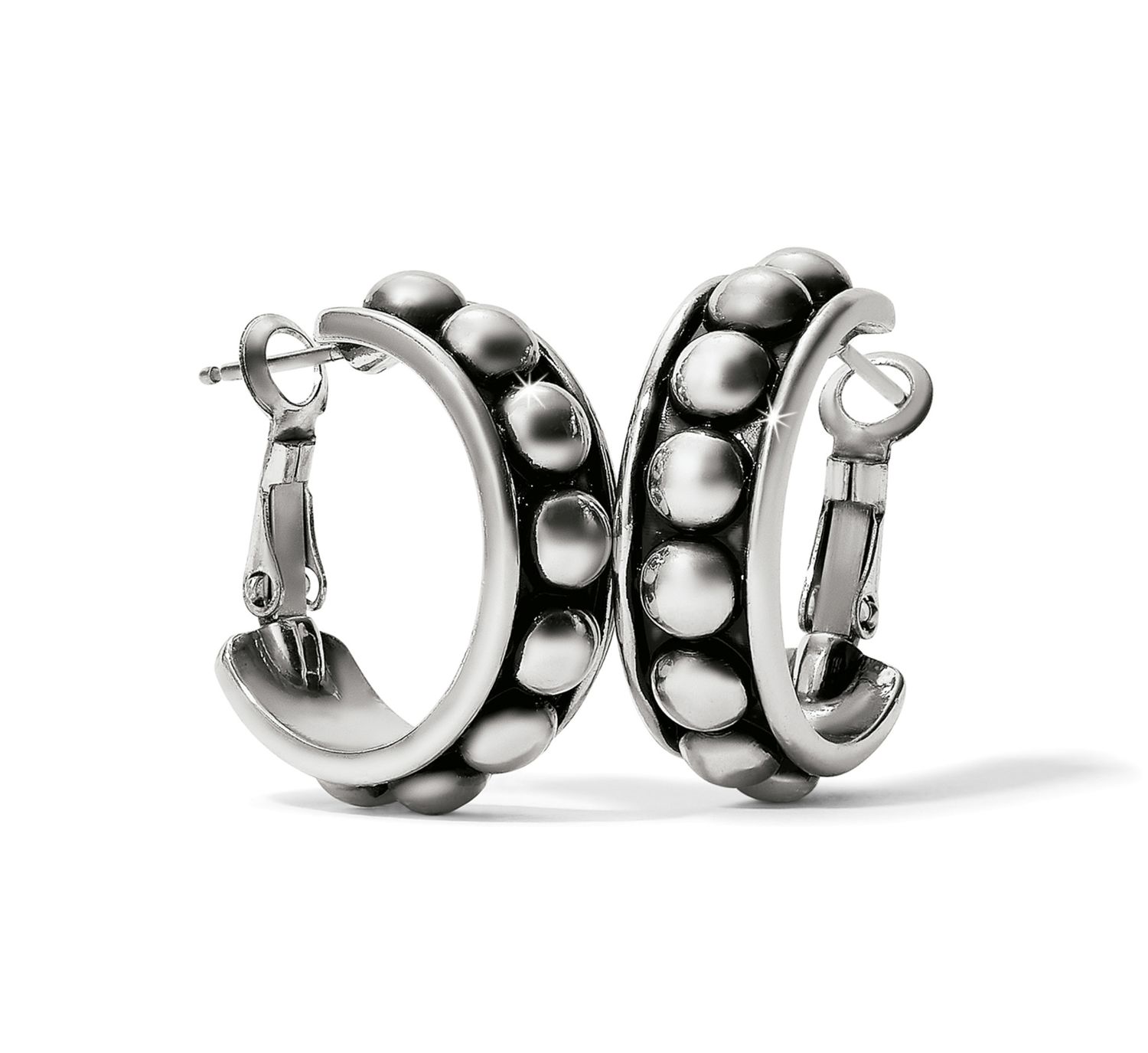 Pretty Tough Stud Medium Leverback Hoop Earrings