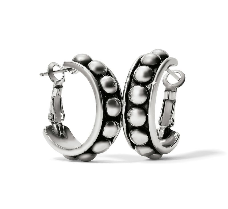 Pretty Tough Stud Medium Leverback Hoop Earrings