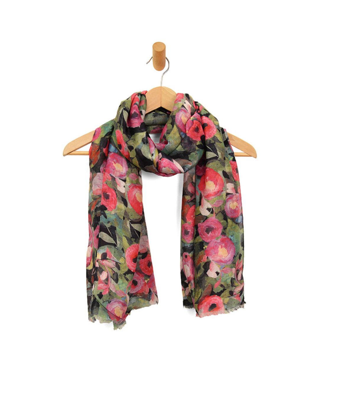 Pink Roses At Midnight Scarf
