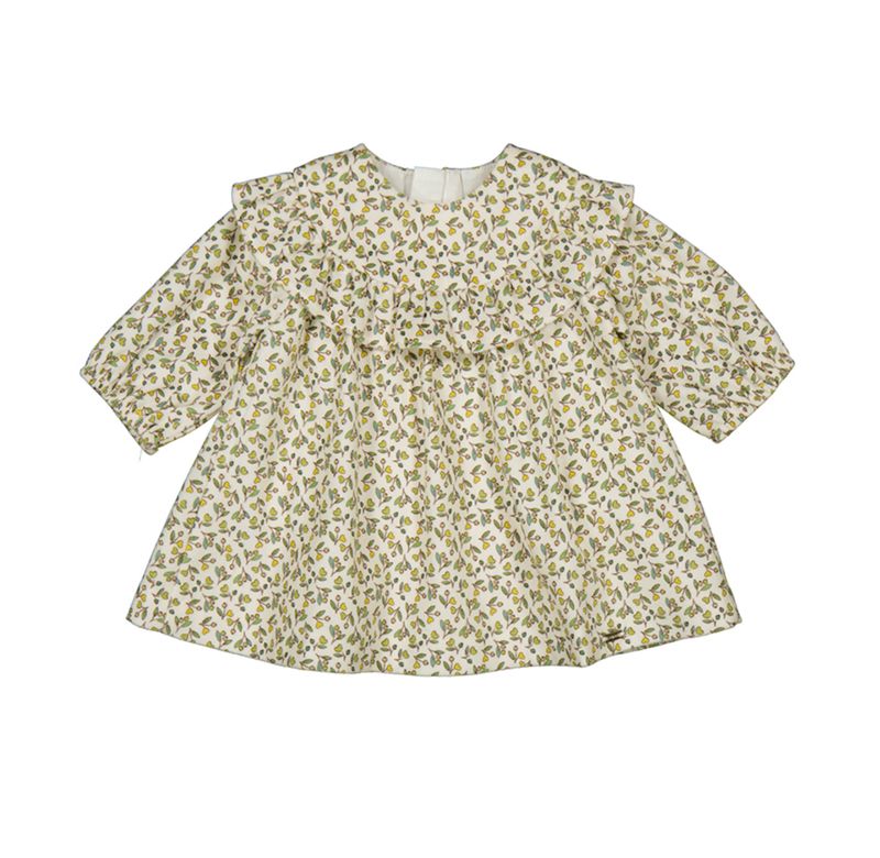 Aceituna Olive Floral Dress