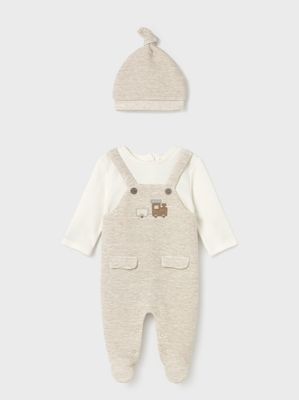 Train Milk Tan Dungaree &amp; Hat