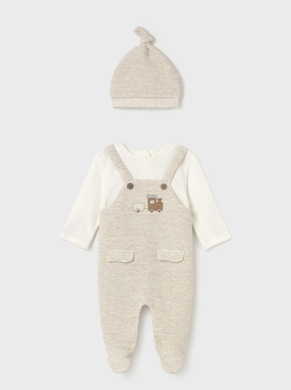 Train Milk Tan Dungaree &amp; Hat