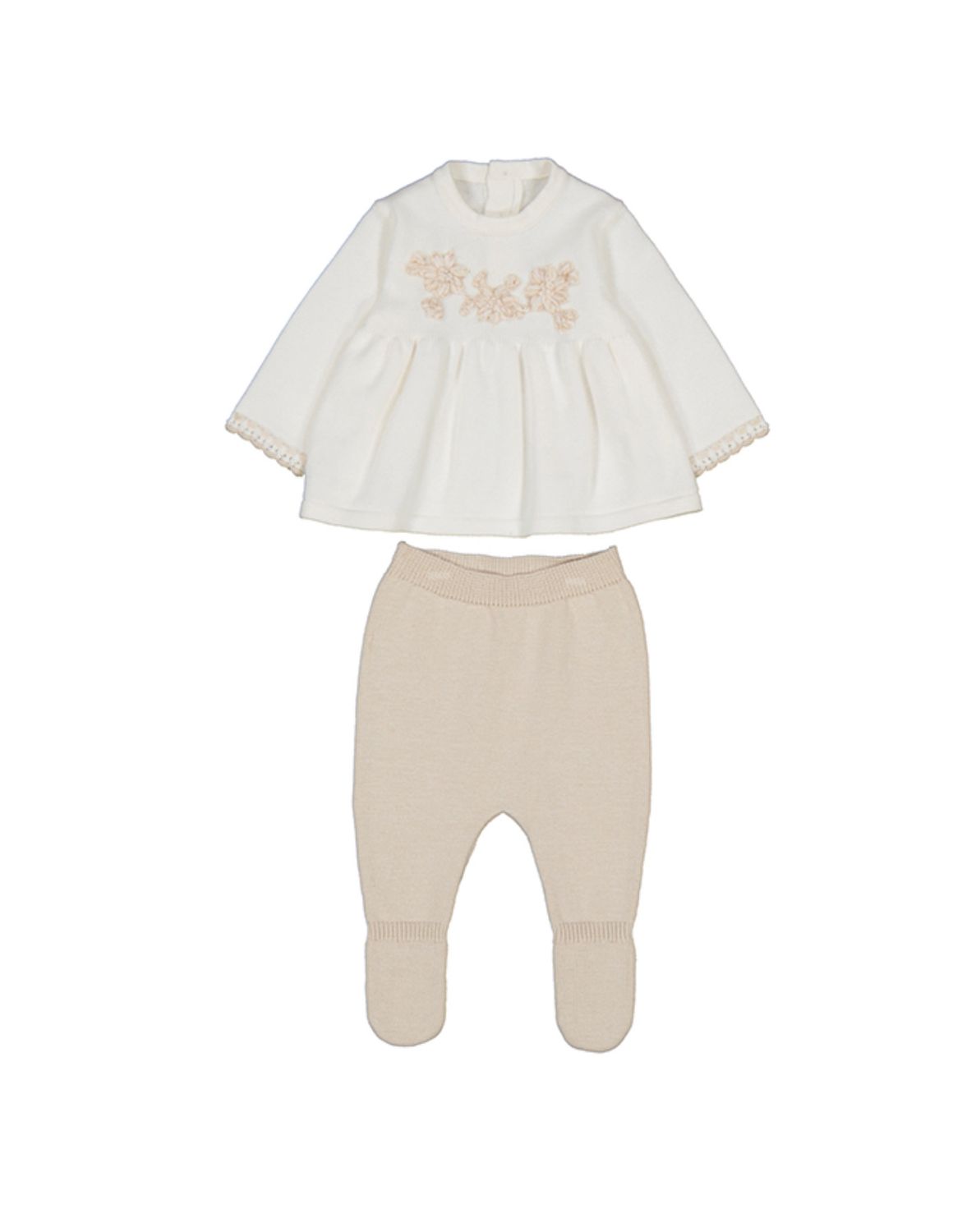 Soy Tan Floral Knit Leg Warmer Set, Size: 0-1. Newborn