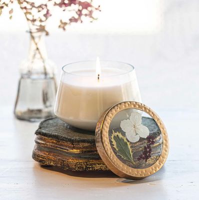 Winterberry Frost Pressed Floral Candle