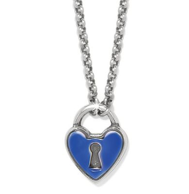 One Heart Padlock Reversible Necklace