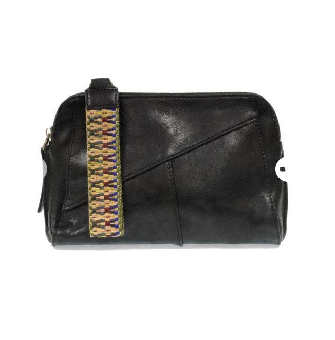Gigi Crossbody with Woven Wrist Strap, Color: Black