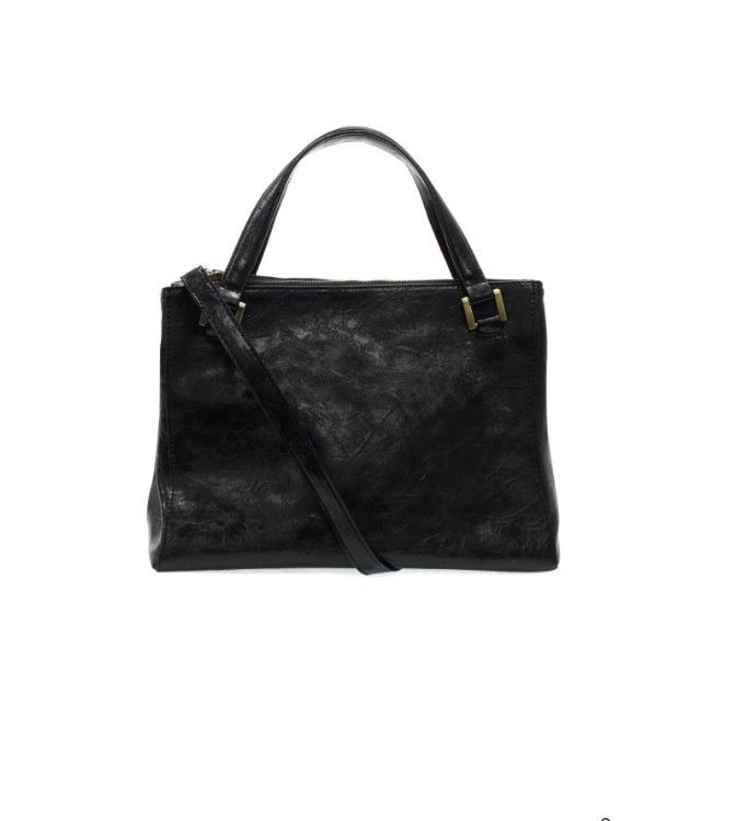 Shawna Triple Zip Satchel Crossbody, Color: Black
