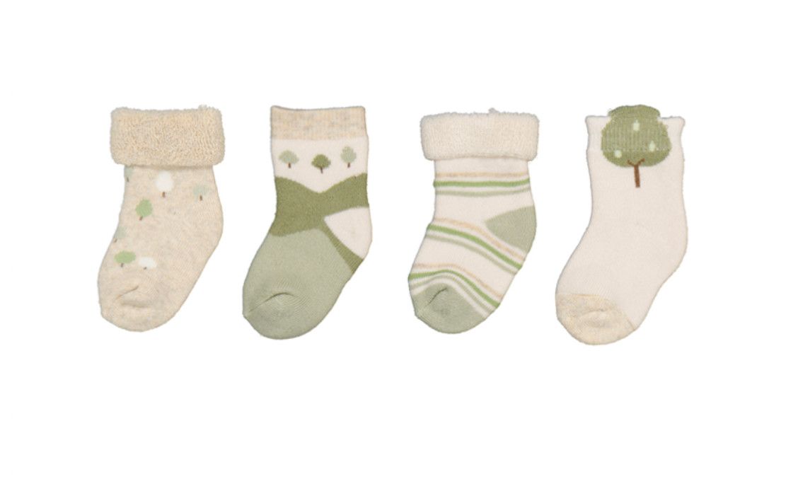 4 Piece Sock Set, Size: 3m, Color: Sage Green Forest
