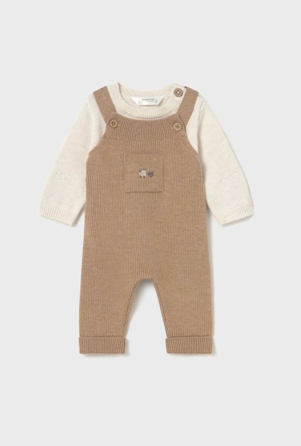 Toffee Knit Dungarees Set