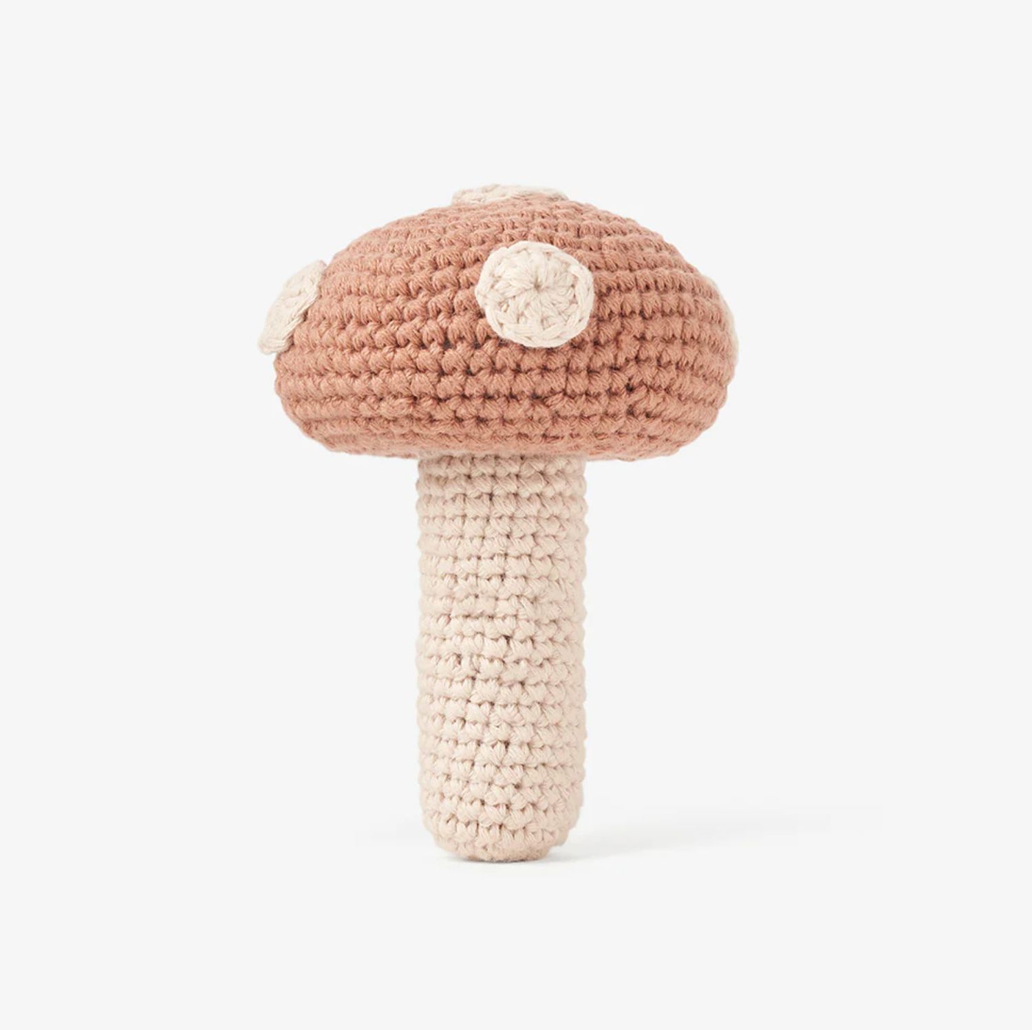 Mushroom Knit Baby Rattle