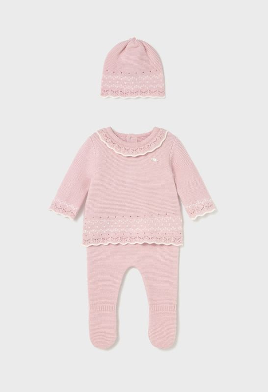 Pink Crystal Knit Outfit &amp; Hat