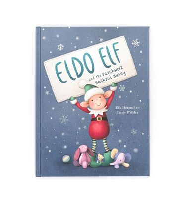 Jellycat Eldo Elf and the Patchwork Bashful Bunny book available at our boutique in Poughkeepsie, NY