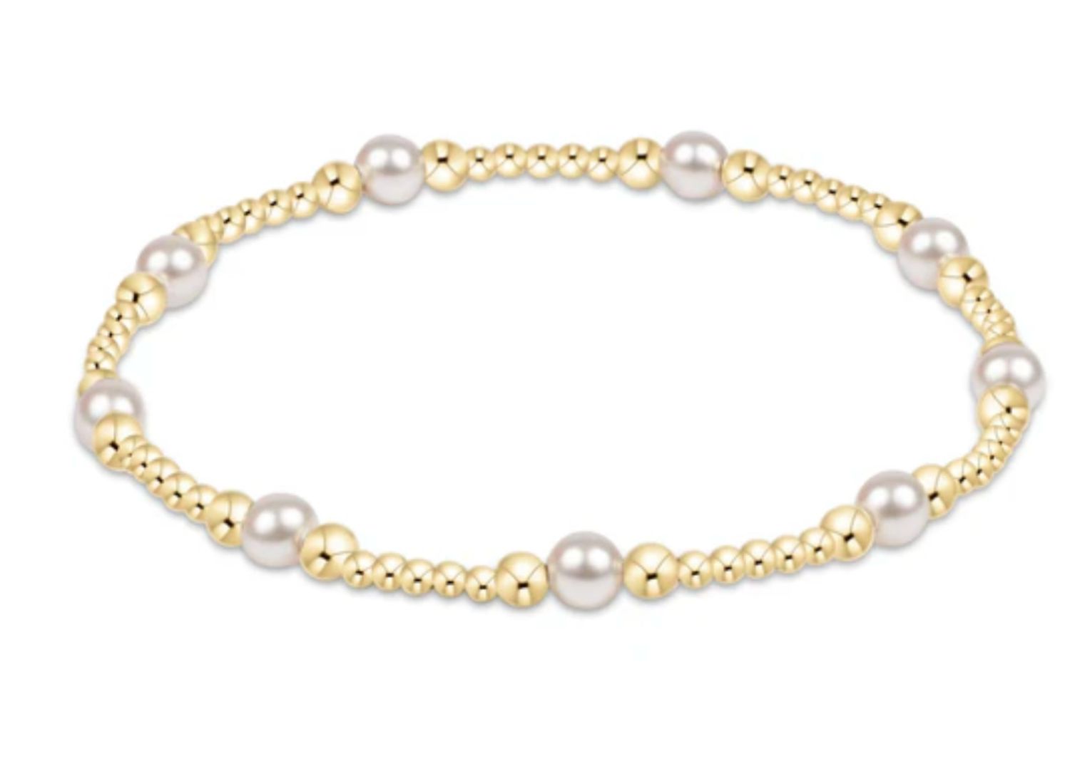 Classic Purpose Pattern Pearl  Bead Bracelet, Size: 4mm