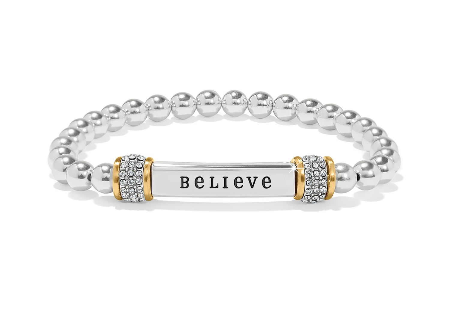 Meridian Two Tone Stretch Bracelet, Style: Believe