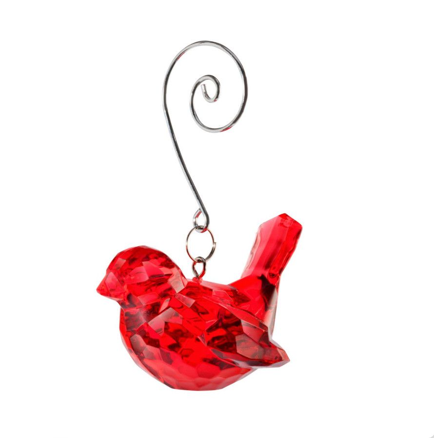 Red Faux Crystal Bird Ornament