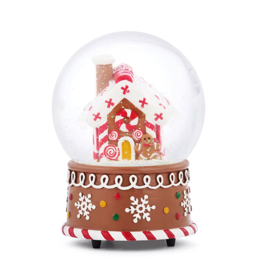 Snowflake Gingerbread Musical Snow Globe