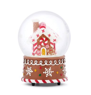 Snowflake Gingerbread Musical Snow Globe