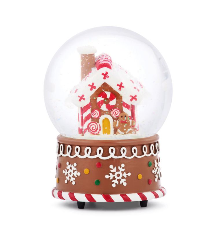 Snowflake Gingerbread Musical Snow Globe