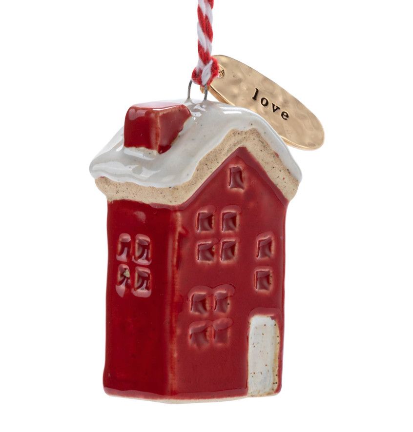 Love Red House Shaped Ornament
