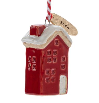 Love Red House Shaped Ornament