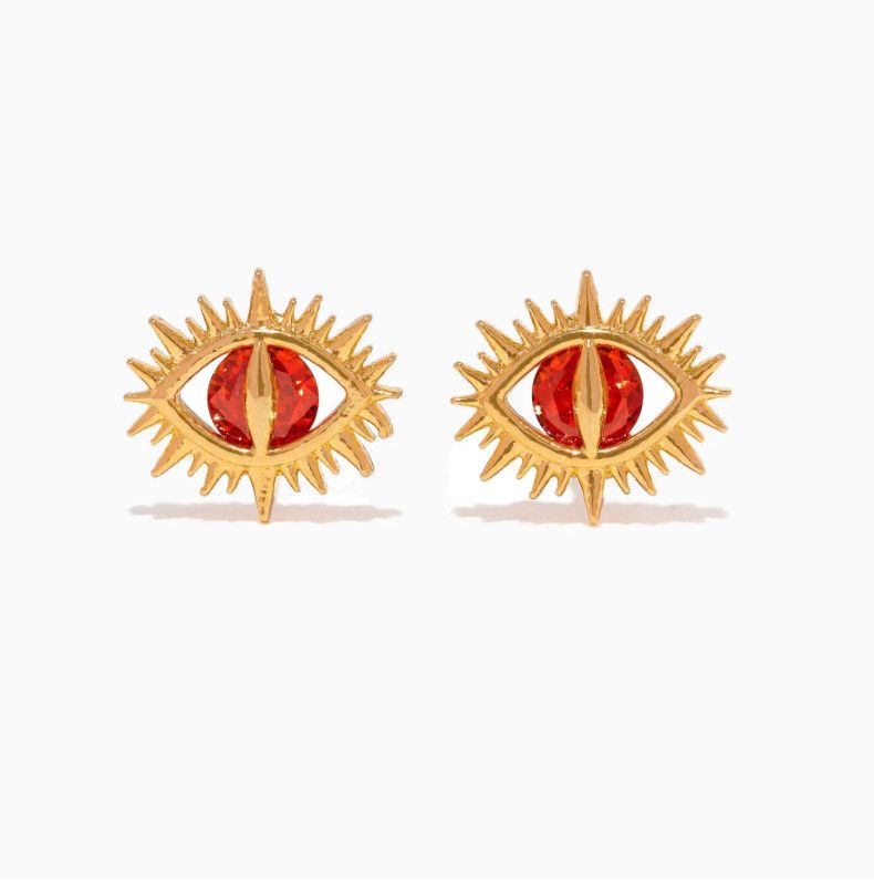 The Lord of the Rings Eye of Sauron Studs, Color: Gold