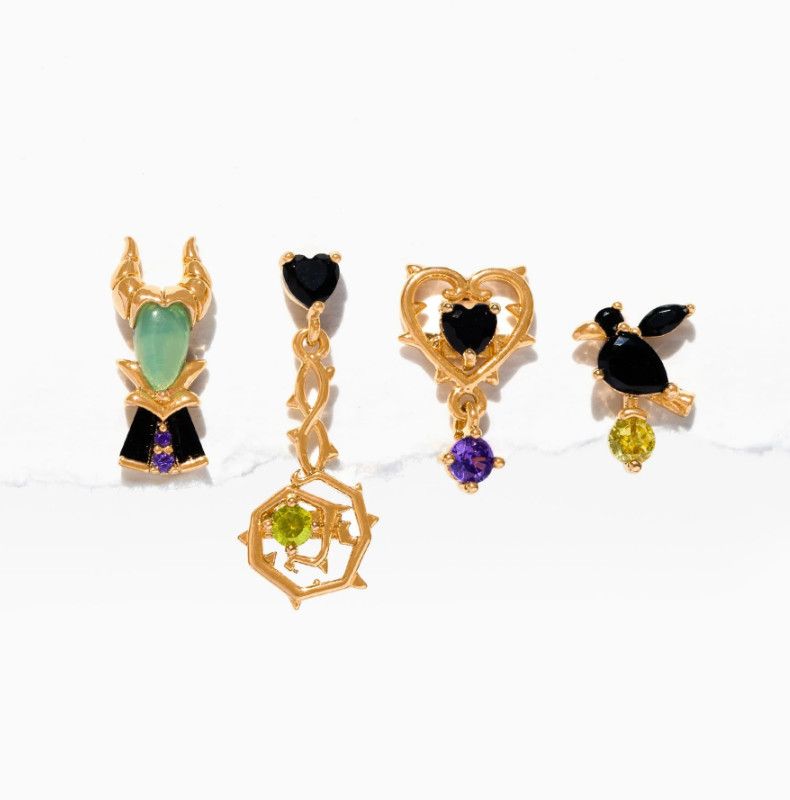 Disney Maleficent Earring Set, Color: Gold