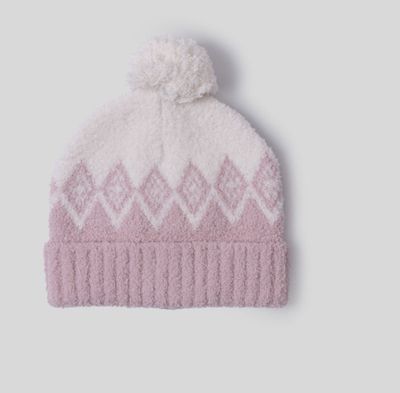 CC YOUTH FAIR ISLE BEANIE DUSTY ROSE/CREAM