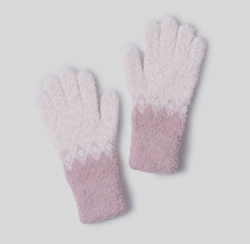 CC YOUTH FAIR ISLE GLOVES DUSTY ROSE/CREAM