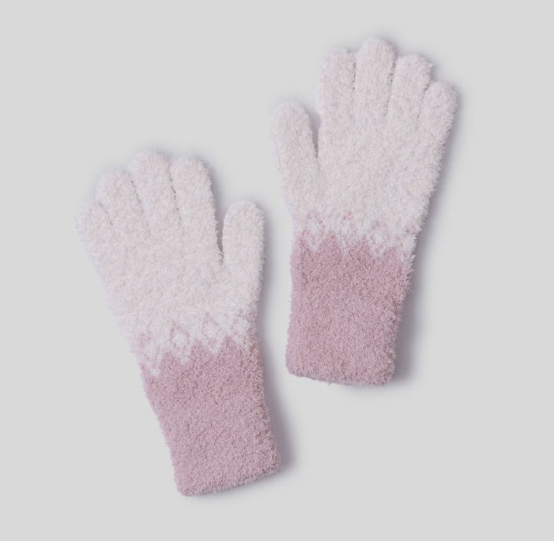 CozyChic® Youth Fair Isle Gloves Dusty Rose/Cream