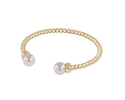 Classic Gold Bead Pearl Cuff 