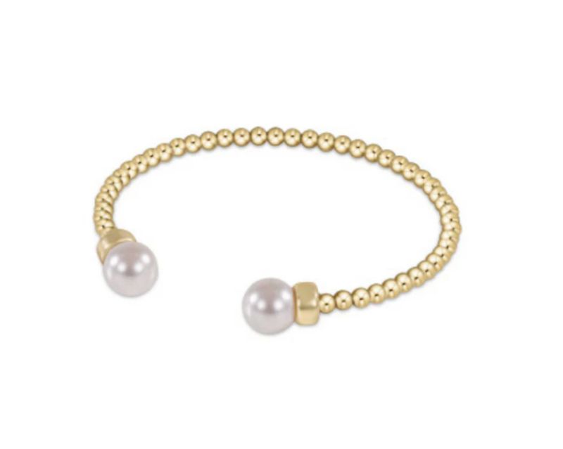 Enewton Classic Gold Bead Pearl cuff, waterproof everyday jewelry available at our boutique in Poughkeepsie, NY.