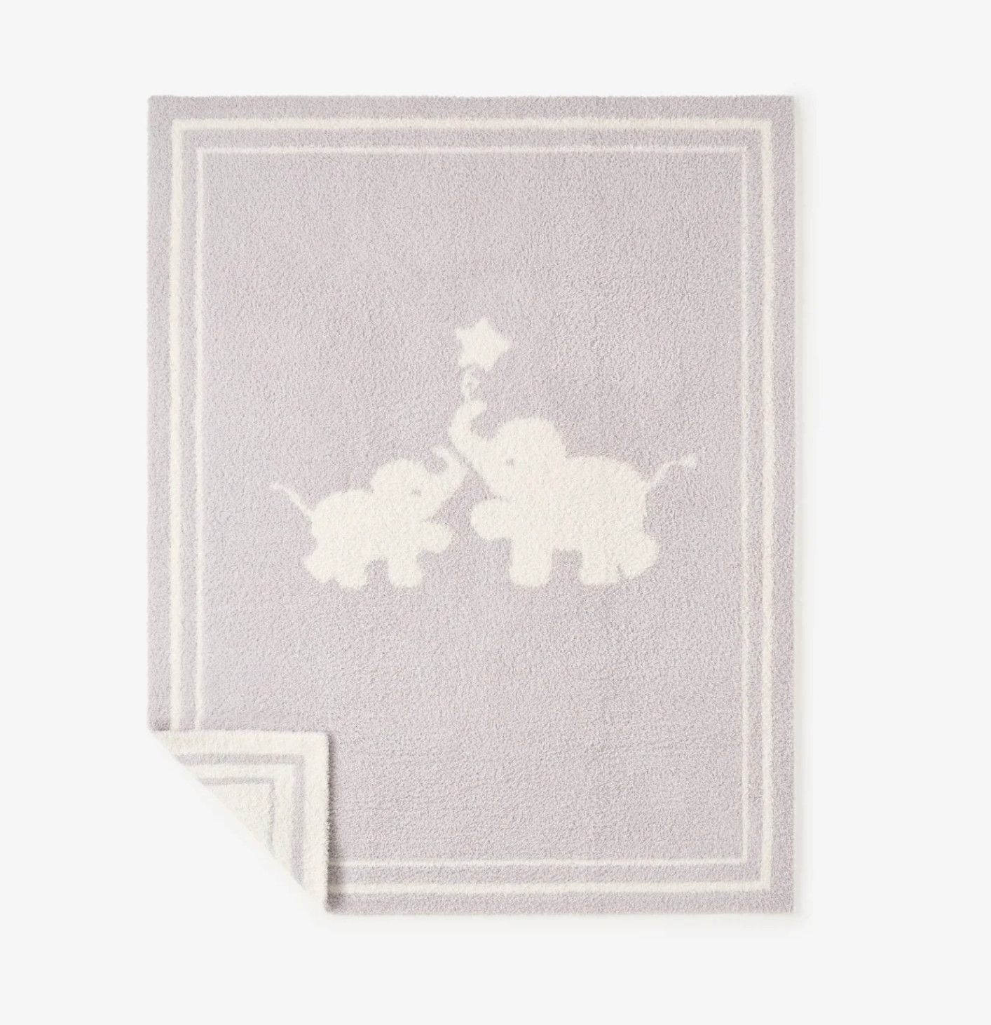 Gray Chenille Knit Elephant Blanket