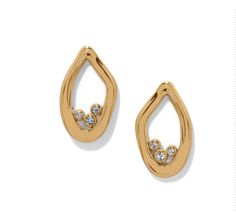 Brighton Cascade Lumina Post Earrings with polished metal shine, available at our Poughkeepsie NY Brighton boutique.