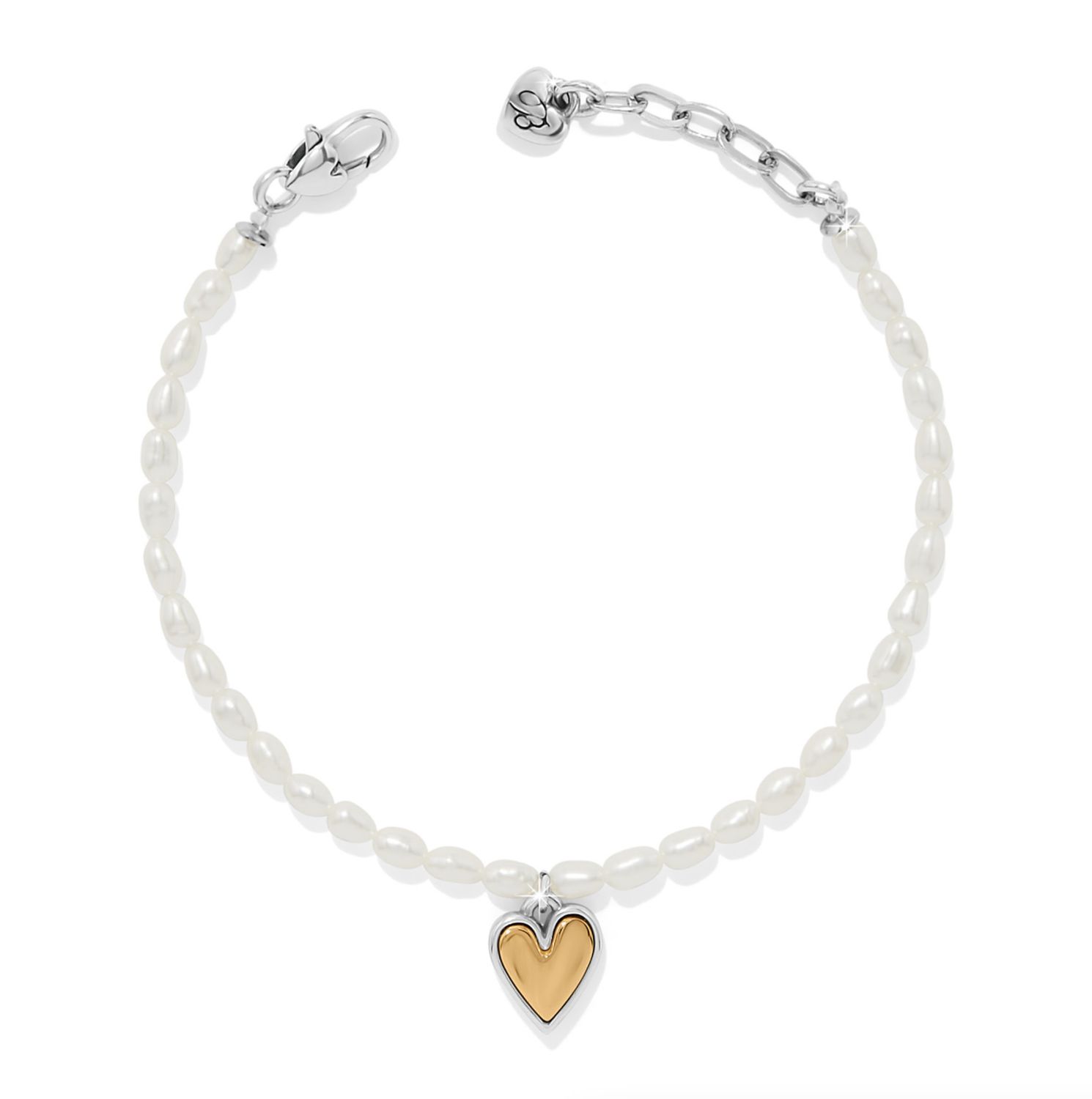 Cascade Embrace Pearl Heart Bracelet